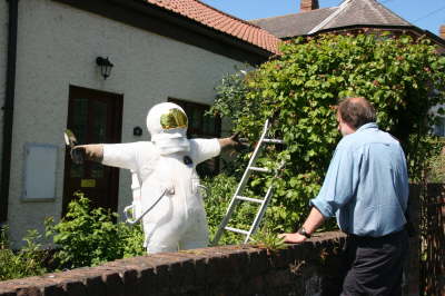 Derek surveying his work!
